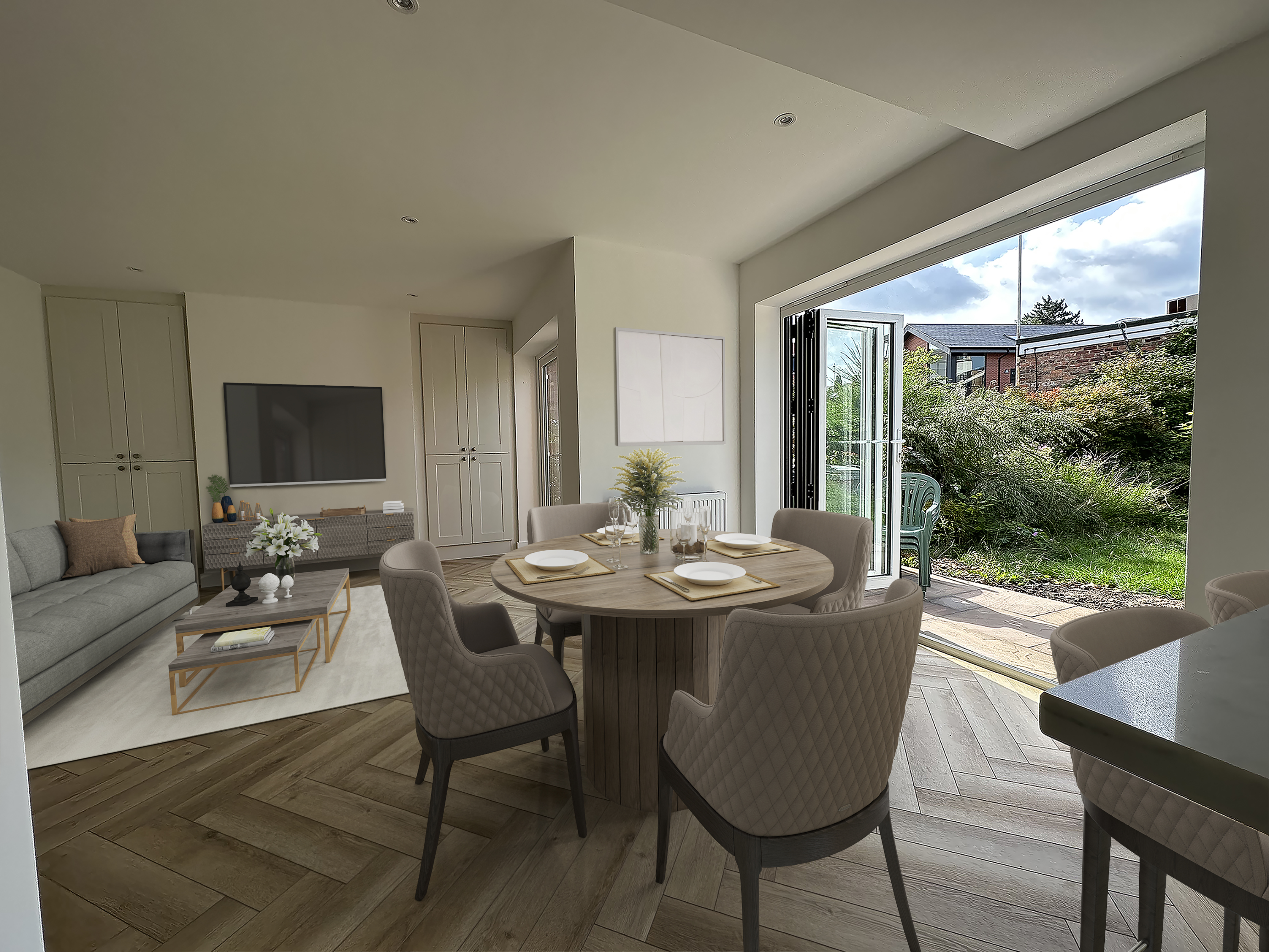 Virtual staging in a kitchen dining room demonstrating how property presentation can improve first impressions, buyer engagement and perceived property value online.